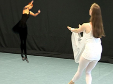 Avatara Ava, a Real Life dancer, dances with Tara, a virtual dancer